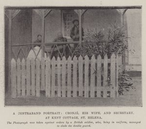 Ett smugglingsporträtt, Cronje, hans fru och sekreterare, på Kent Cottage, St Helena av English Photographer