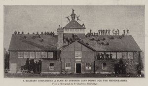 Ett militärgymnasium, en klass på Curragh Camp poserar för fotografen av English Photographer