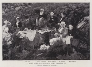En picknickfest nära Blackcraig Castle, september 1893 av English Photographer