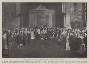En presentation till Mr Seddon av New Zealand Colonists i London av English Photographer