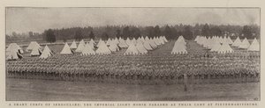 En smart Corps of Irregulars, Imperial Light Horse paraderade vid deras läger i Pietermaritzburg av English Photographer