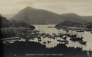 Aberdeen Fishing Fleet, Hong Kong, från ett album med fotografier relaterade till tjänsten för Pte H. Chick, 1940 av English Photographer