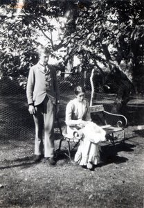 Adrian och Virginia Stephen, 1900 (bw-foto) av English Photographer
