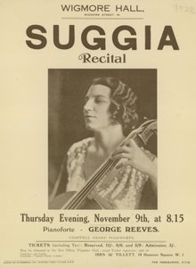 Annonsera för en Suggia-recital i Wigmore Hall av English Photographer