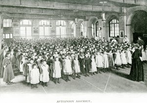 Eftermiddagsförsamling, ca 1900 (s/v foto) av English Photographer