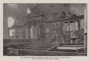 All Hallows Church, Thames Street, EC, säljs för rivning av English Photographer
