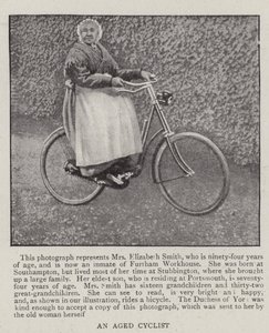 En åldrad cyklist av English Photographer