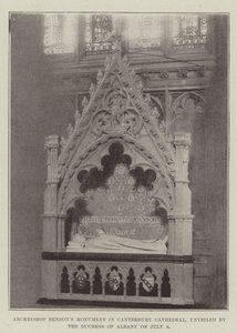 Ärkebiskop Bensons monument i Canterbury Cathedral, avtäckt av hertiginnan av Albany den 8 juli av English Photographer