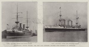 Belleville v Scotch Boilers, testloppet mellan kryssare från Spithead till Gibraltar av English Photographer