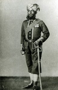 Bengal infanterist, ca 1900 (s/v foto) av English Photographer