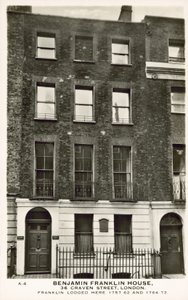Benjamin Franklins hus, Craven Street, London (s/v foto) av English Photographer