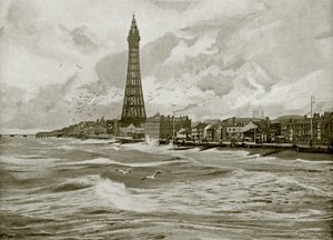 Blackpool, med sitt Eiffeltorn (s/v foto) av English Photographer