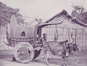 Burmesisk vagn och par av English Photographer