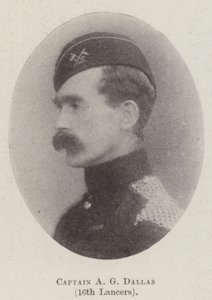 Kapten A G Dallas, 16th Lancers av English Photographer