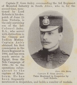 Kapten F Gore Anley, två gånger omnämnd i Despatches av Lord Roberts av English Photographer