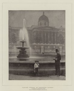 Fångad fiske i bevarade vatten, en tragedi på Trafalgar Square av English Photographer
