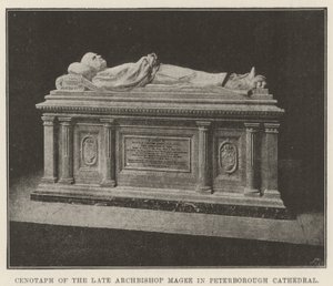 Cenotaph av den sene ärkebiskopen Magee i Peterborough Cathedral av English Photographer