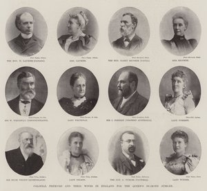 Colonial Premiers och deras fruar i England för Queens Diamond Jubilee av English Photographer