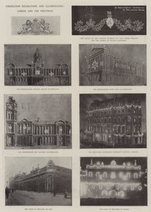 Kröningsdekorationer och belysningar, London och provinserna
