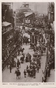 Kröningsprocession av kung George V och drottning, Temple Bar, London av English Photographer