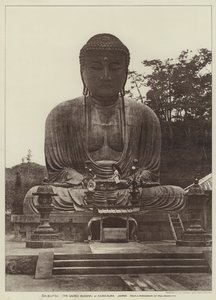 Daibutsu, den heliga Buddha, i Kamakura, Japan (s/v foto) av English Photographer