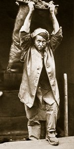 Levererar kol, tryck av Horace W. Nichols, ca 1916 (fotogravyr) av English Photographer
