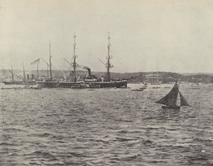 HMS Calliopes avgång av English Photographer