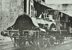 Great Eastern Railway (London och Blackwall-sektionen) Tanklokomotiv med en förare, 1860 av English Photographer