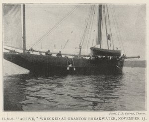 HMS Active, havererade vid Granton Breakwater, 13 november av English Photographer