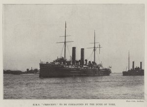 HMS Crescent, som ska befallas av hertigen av York av English Photographer
