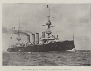 HMS Powerful återvände till Portsmouth med Naval Defenders of Ladysmith av English Photographer