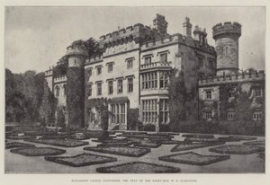 Hawarden Castle, Flintshire, säte för den högra ärade W E Gladstone av English Photographer