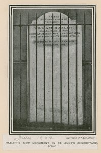 Hazlitts nya monument i St Annes Churchyard, Soho av English Photographer