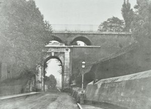 Highgate Archway, Archway Road Bridge: allmän bild av den gamla bron, 1896 av English Photographer