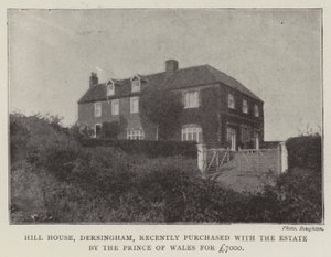 Hill House, Dersingham, köptes nyligen tillsammans med Estate av Prince of Wales för £7000 av English Photographer
