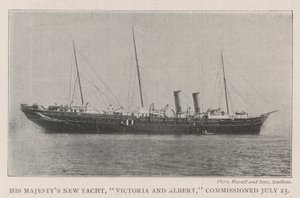 His Majestys New Yacht, Victoria och Albert, togs i bruk den 23 juli av English Photographer