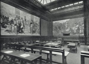 Houses of Parliament, Moses Room, House of Lords (s/v foto) av English Photographer