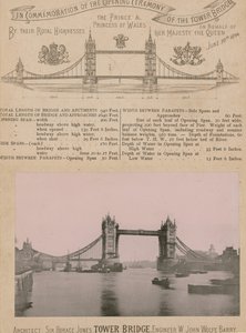 Till minne av öppnandet av Tower Bridge av English Photographer