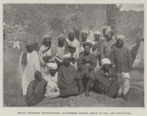 Indian Frontier Disturbances, Muhammad Sharif, Khan of Dir, och följare av English Photographer