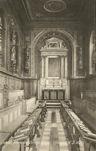 Interiör, Pembroke College Chapel, Oxford, Oxfordshire (s/v foto) av English Photographer