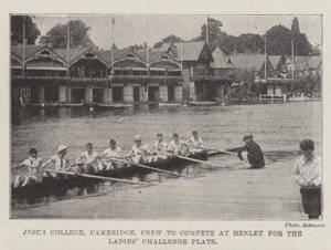 Jesus College, Cambridge, Crew för att tävla på Henley om Ladies Challenge Plate av English Photographer