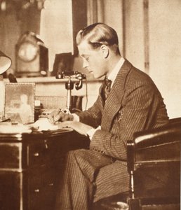 Kung Edward VIII vid sitt skrivbord i St. James