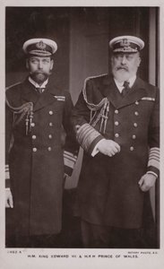 Kung Edward VII, Kung George V (s/v-foto) av English Photographer