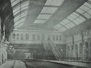 Kings Cross Station: utsikt över plattformarna, 1862 av English Photographer