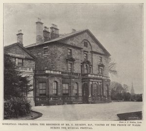 Kirkstall Grange, Leeds, bostad för Mr E Beckett, MP, besökt av prinsen av Wales under musikalfestivalen av English Photographer