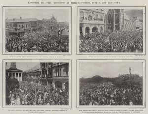 Ladysmith lättad, glädje i Pietermaritzburg, Durban och Kapstaden