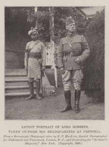 Senaste porträttet av Lord Roberts, taget utanför hans högkvarter i Pretoria av English Photographer