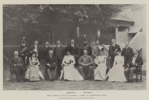 Lord Curzons besök i Lucknow, en grupp på Government House av English Photographer