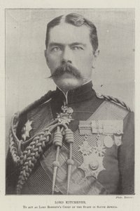 Lord Kitchener, att agera som Lord Roberts stabschef i Sydafrika av English Photographer