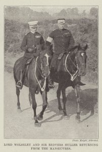 Lord Wolseley och Sir Redvers Buller återvänder från manövrarna av English Photographer